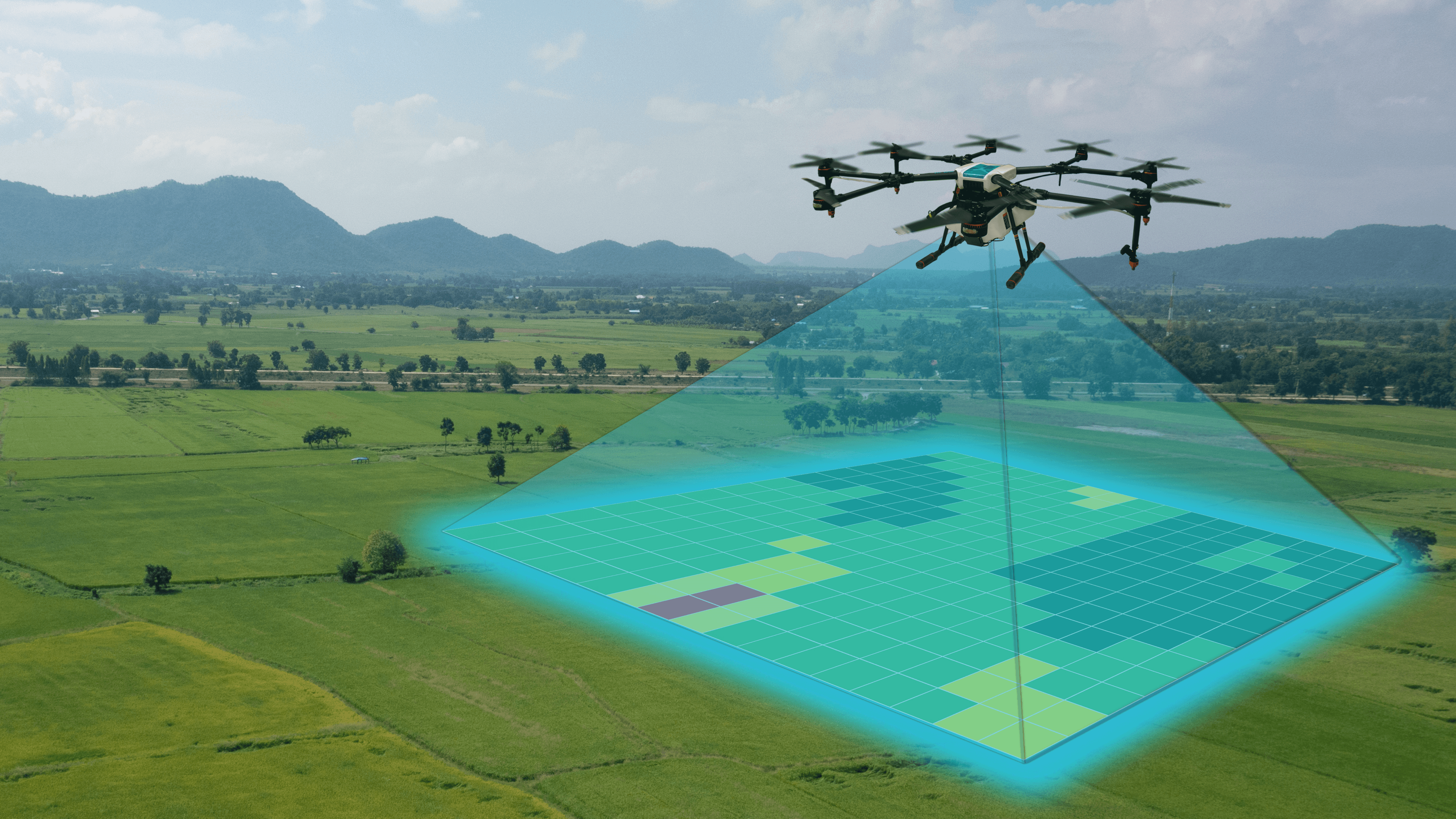 Drone scanning agricultural fields